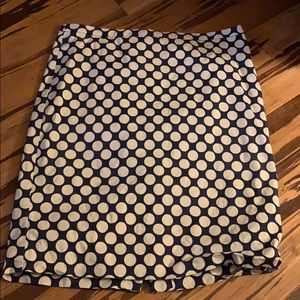 J crew navy and white skirt